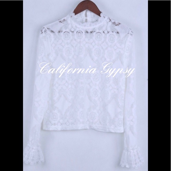 LAST ONE🎉Lace High Neck Blouse - Picture 11 of 16